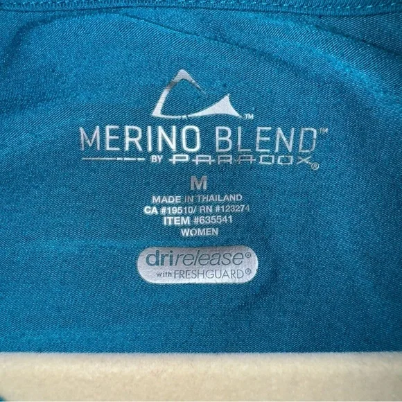 PARADOX Merino Blend Blue DriRelease Fresh Guard 1/4 Zip Shirt Base Layer Size M - Picture 10 of 11